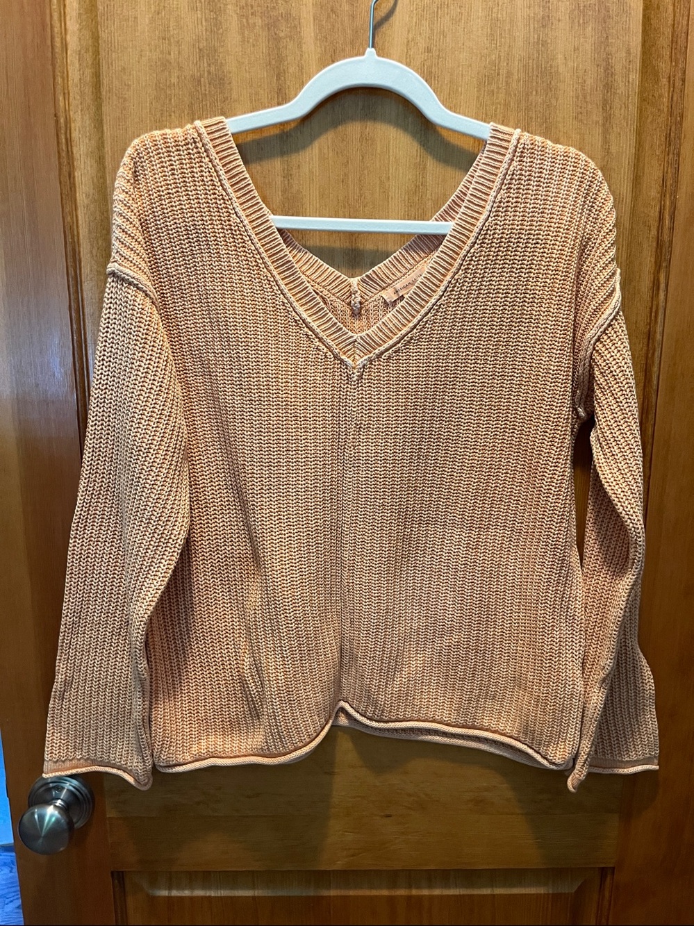 American Eagle Outfitters Women's Off The Shoulder V-neck Cable Knit Sweater